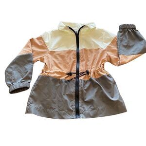 Spring Jacket Color Block Off White Peach Gray Size  5T